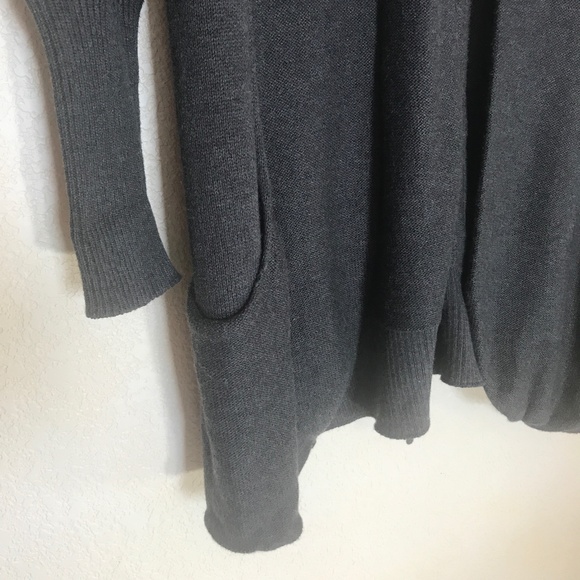 Neve Long Charcoal Cardigan with Lace Detail - Picture 4 of 8